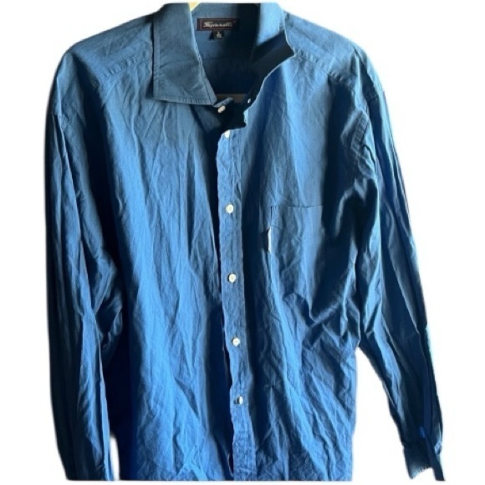 Faconnable Casual Blue Pattern Vintage Button Down Shirt